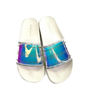 BCBGeneration Tasha Halogram Womens Slides Sandal